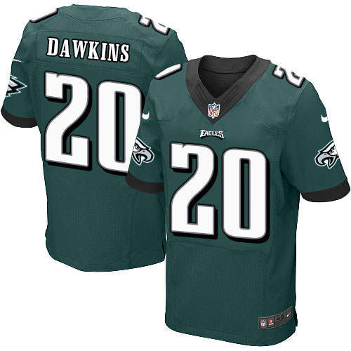 Men's Elite Brian Dawkins Nike Jersey Midnight Green Home - #20 NFL Philadelphia Eagles